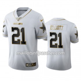 Maillot Dallas Cowboys Ezekiel Elliott 21 Nike Blanc Golden Edition 100th - Homme
